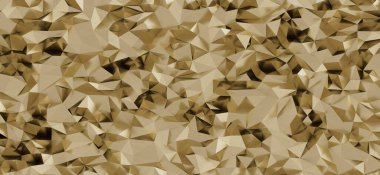 Altın rengi ve yansımaları olan soyut geometrik çokgen arkaplan