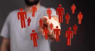 Dijital Ağ Bağlantısı: Bağlı Simgelerle İnsan Dokunuşu