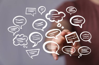 Yüzen Konuşma Baloncuklarıyla El Etkileşimi