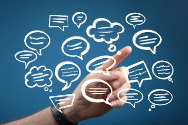 El Etkileşimi Yüzen Sohbet Kabarcıkları: İletişim Konsepti