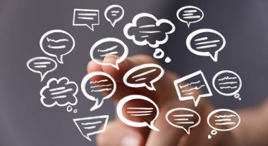 El Etkileşimi Yüzen Sohbet Kabarcıkları: İletişim Konsepti