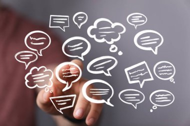 Yüzen Konuşma Baloncuklarıyla Etkileşim: İletişim Konsepti