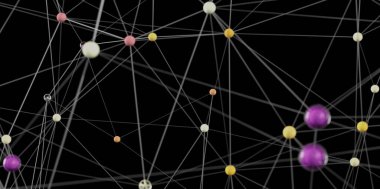 Soyut Ağ Bağlantısı: Renkli Düğümler ve Çizgiler