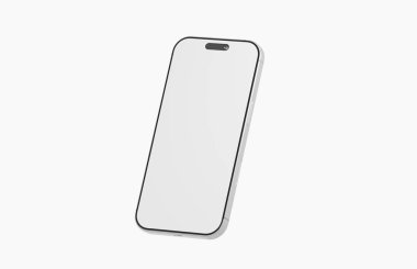 Beyaz Arkaplanda Boş Ekranlı Minimalist Akıllı Telefon Tasarımı