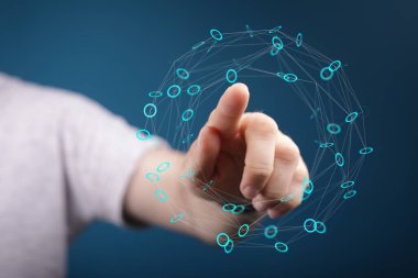 Bir Elin Ağ Küresiyle Etkileşimi Dijital Noktası