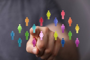 Dijital parmakla insan ağını, topluluk kavramını gösterme.