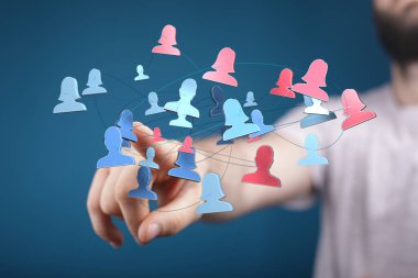 Dijital ağ bağlantısı kavramı, teknoloji, iletişim ve sosyal medya