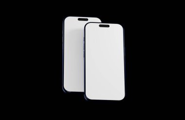 Basit özelleştirme için boş ekran şablonu olan minimalist akıllı telefon modeli