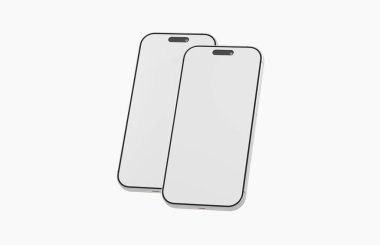 Minimalist akıllı telefon konsepti tasarımı, temiz boş ekran maketleri