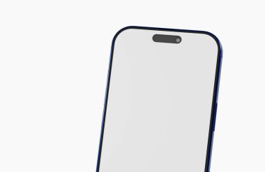 Boş Ekran ve Mavi Çerçeve ile Akıllı Telefon Tasarımı