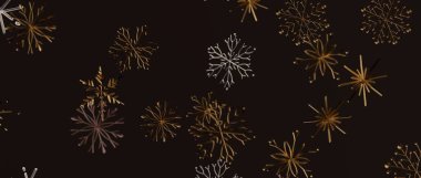 Koyu Arkaplan Tasarımı Üzerine Zarif Soyut Kar Taneleri