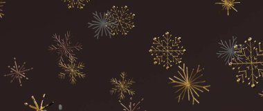 Mevsimsel Tasarımlar İçin Karanlık Arkaplanda Zarif Kar Tanesi Deseni