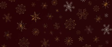 Burgundy Arkaplanı 'nda Zarif Kar Tanesi Deseni