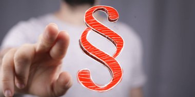 Hand Selecting Digital Paragraph Symbol Concept