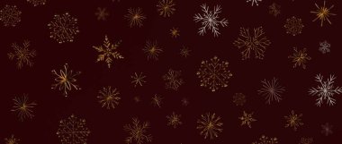 Burgundy Arkaplanı 'nda Zarif Kar Tanesi Deseni