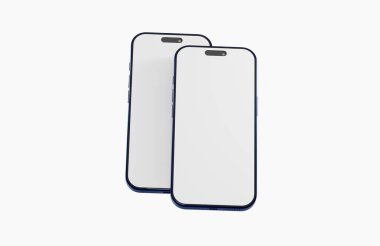 Modern Teknolojiyi Gösteren Boş Ekranlı İki Akıllı Telefon