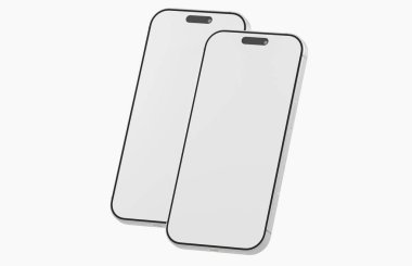 Beyaz arkaplanda minimalist akıllı telefon tasarımı