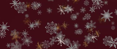 Kış mevsimi için Soyut Kar Tanesi Deseni Kestane Arkaplanı