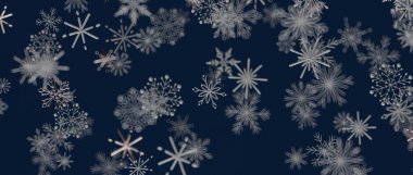 Mavi arkaplanda kar tanesi deseni, kış tasarımları için mükemmel.