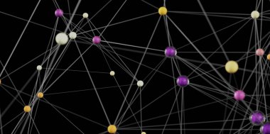 Soyut Ağ Bağlantısı: Renkli Düğümler ve Çizgiler