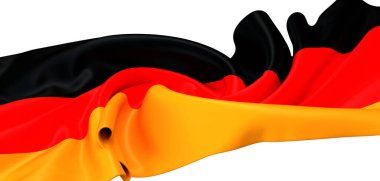 Alman Bayrak Dalgalama, Kumaş Doku, Siyah Kırmızı Altın