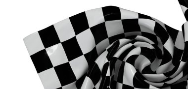 Soyut Siyah ve Beyaz Damalı Kumaş Dokusu