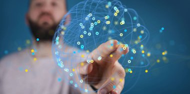 Küresel Ağ Veri Görselleştirmesi ile Etkileşen Adam