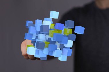 Veri Görselleştirme: Soyut Mavi Küpler