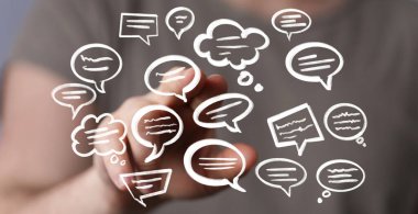 Yüzen Konuşma Baloncuklarıyla El Etkileşimi