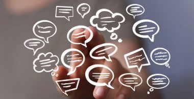 İletişim Ağı: Dijital Konuşma Baloncuklarıyla El Etkileşimi