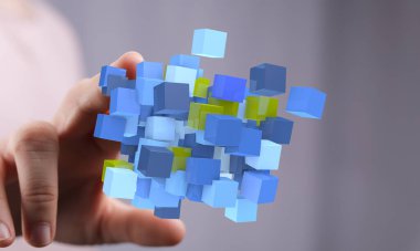 Elin veri küpleri ve dijital bloklarla etkileşimi