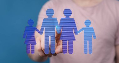 Mutlu Aile Dijital Kavram İllüstrasyonu