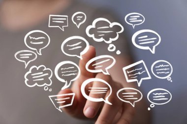 İletişim Ağı: Dijital Konuşma Baloncuklarıyla El Etkileşimi