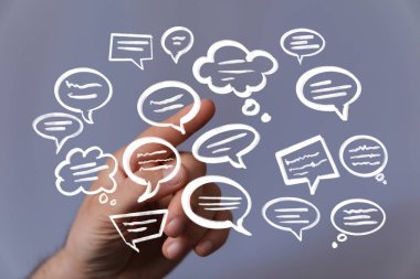 Yüzen Konuşma Baloncuklarıyla El Etkileşimi: İletişim Konsepti