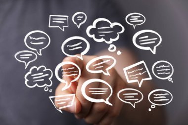 Yüzen İletişim Baloncuklarına El Gösterimi