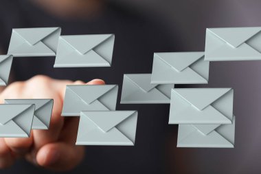 Dijital Posta Yönetimi: Yüzen E- posta Simgeleri ile Bir El Etkileşimi