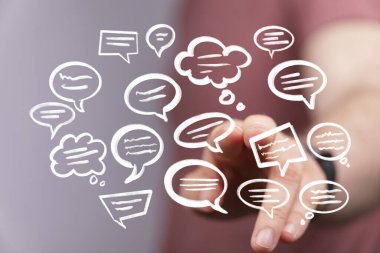 Yüzen Konuşma Baloncuklarıyla El Etkileşimi: İletişim Konsepti