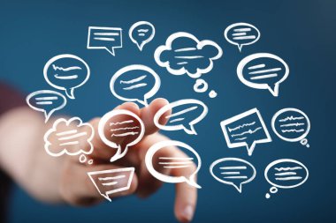 Yüzen Konuşma Baloncuklarıyla El Etkileşimi: İletişim Konsepti