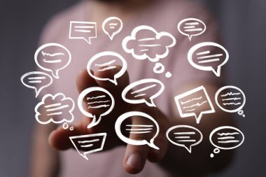 Yüzen Konuşma Baloncuklarıyla Etkileşim: İletişim Konsepti