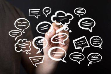 Tahtaya El Çizimi İletişim Baloncukları