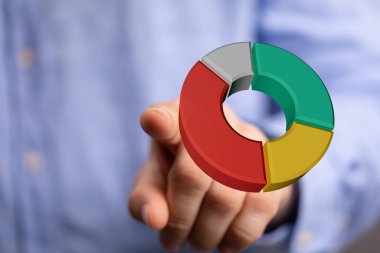 Etkileşimli 3D Pasta Çizelgesi: İş Verisi ve Analizi Konsepti