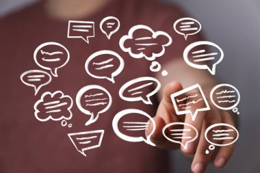 Yüzen Konuşma Baloncuklarıyla El Etkileşimi: İletişim Konsepti