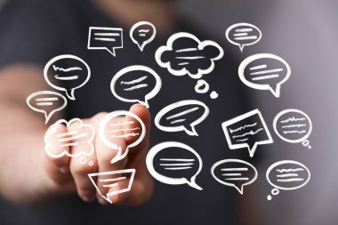 Yüzen Konuşma Baloncuklarıyla El Etkileşimi