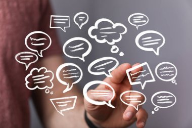 Yüzen Konuşma Baloncuklarıyla El Etkileşimi