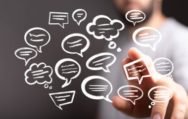 İletişim & Fikirleri: Konuşma Baloncuklarıyla El Etkileşimi