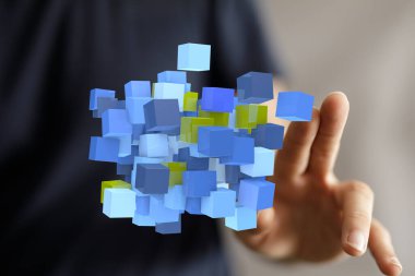 El, 3D Mavi Küp Verisiyle Etkileşim