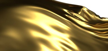 Radiant Drapery: Bir Lumi ile soyut 3D Altın Kumaş Görüntü