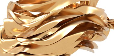 Zarif Yansımalar: Hakem için soyut 3B Altın Kumaş İllüstrasyonu