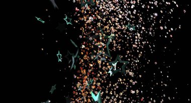 Parlayan Parçacıklar ve Yüzen Yıldızlarla Soyut Yıldızlı Gece Arkaplanı