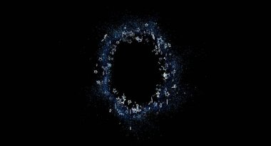 Parıldayan Yıldızlar Siyah Arkaplanda Soyut Çember Oluyorlar